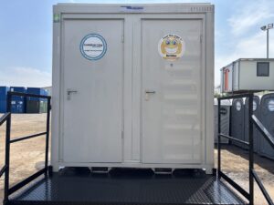 male/female toilet effluent tank and steps