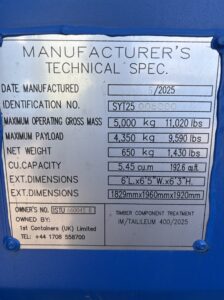 2025 iso 6ft shipping container