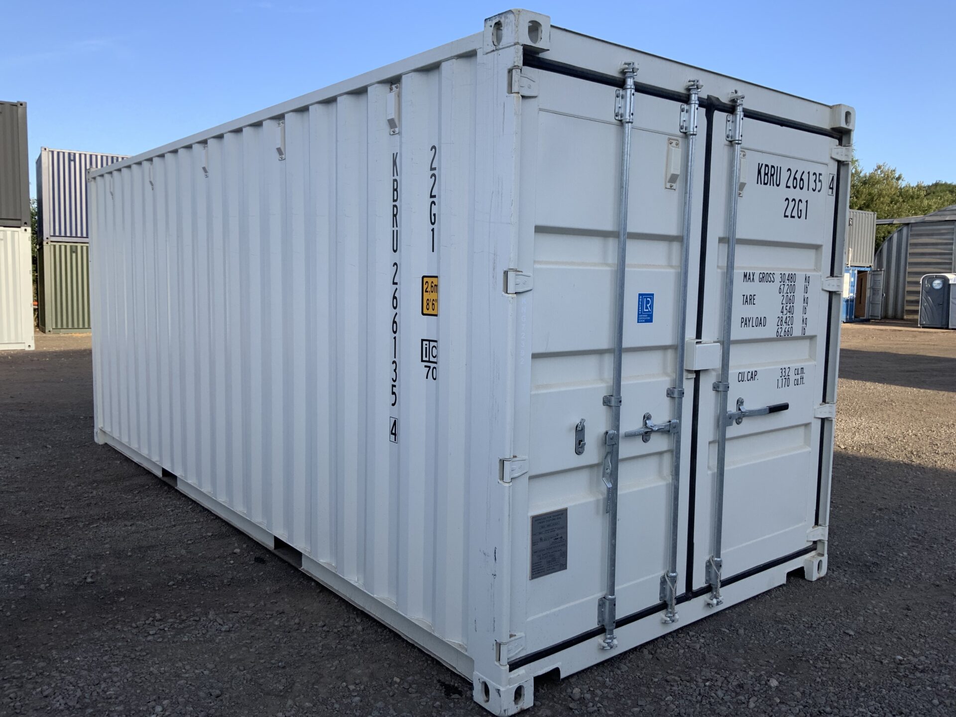 "Premium white one-trip 20ft shipping container providing secure storage for schools, colleges, academies and educational facilities."