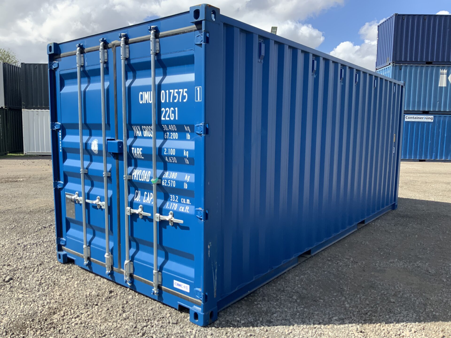 Exceptional 20ft one-trip shipping container RAL 5010 Blue KNG72275