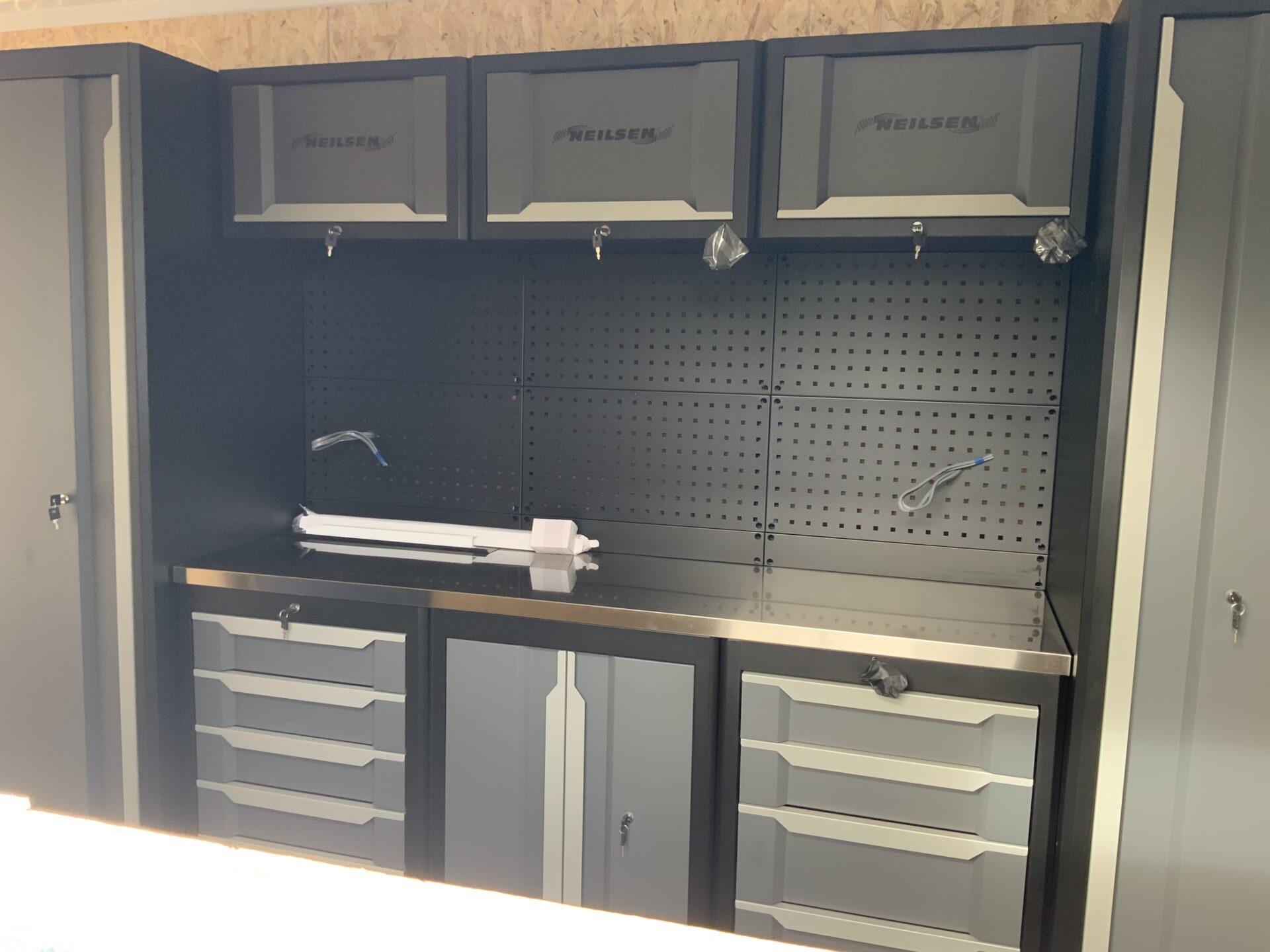 Neilsen CT4959 workstation inside container workshop